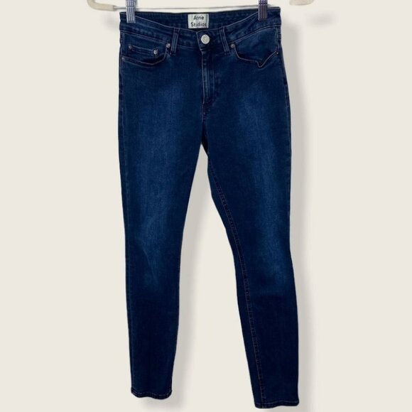 Acne Studios Skin 5 Deep Skinny Jeans Denim Size 26 Dark Indigo Blue‎ Stretch - Picture 11 of 12